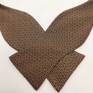 Cremieux bow tie men's brown cigar geometric 100% silk formal classic new $35